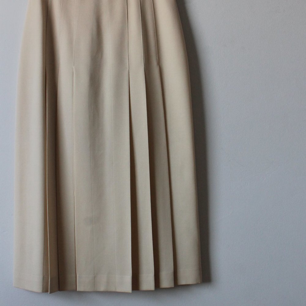 Vintage 80's Simpsons/Sears 100% Wool Pleated Midi Skirt 26W